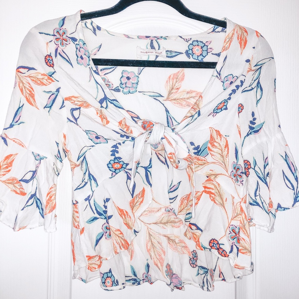 Floral Tie Up Crop Top